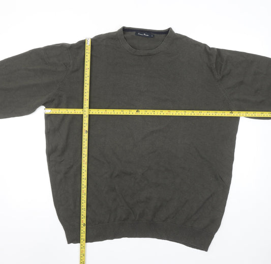 James Pringle Men's Green XL Cotton Crew Neck Pullover Jumper