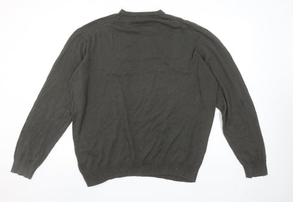 James Pringle Men's Green XL Cotton Crew Neck Pullover Jumper