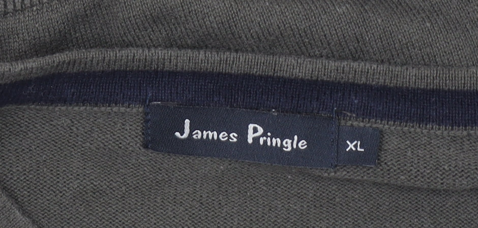 James Pringle Men's Green XL Cotton Crew Neck Pullover Jumper