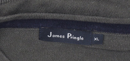James Pringle Men's Green XL Cotton Crew Neck Pullover Jumper