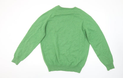 CHARLES Men’s Green Lambswool V-Neck Jumper XL