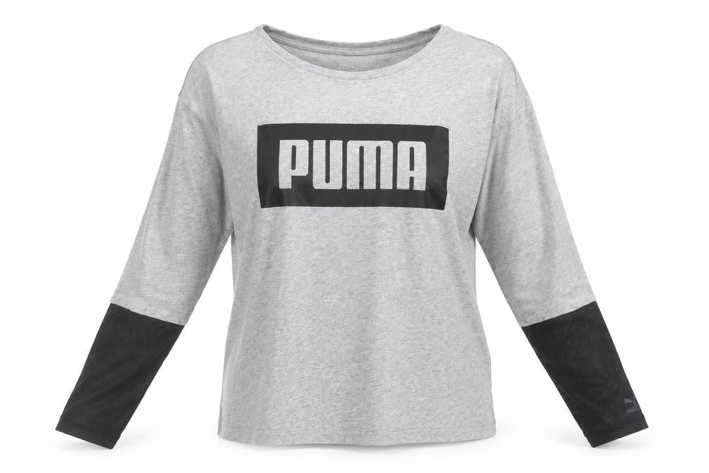 Womens UK Size 14 PUMA Grey Gym & Training Running & Jogging Yoga T-Shirt