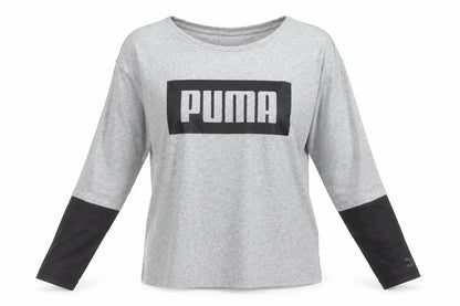 Womens UK Size 14 PUMA Grey Gym & Training Running & Jogging Yoga T-Shirt