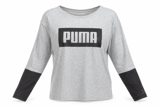 Womens UK Size 14 PUMA Grey Gym & Training Running & Jogging Yoga T-Shirt