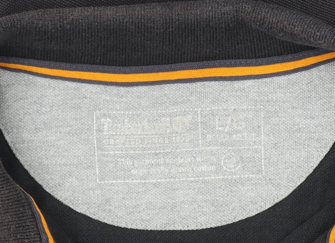 Timberland Men's Black Cotton Short Sleeve Polo Shirt Size L