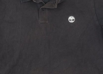 Timberland Men's Black Cotton Short Sleeve Polo Shirt Size L