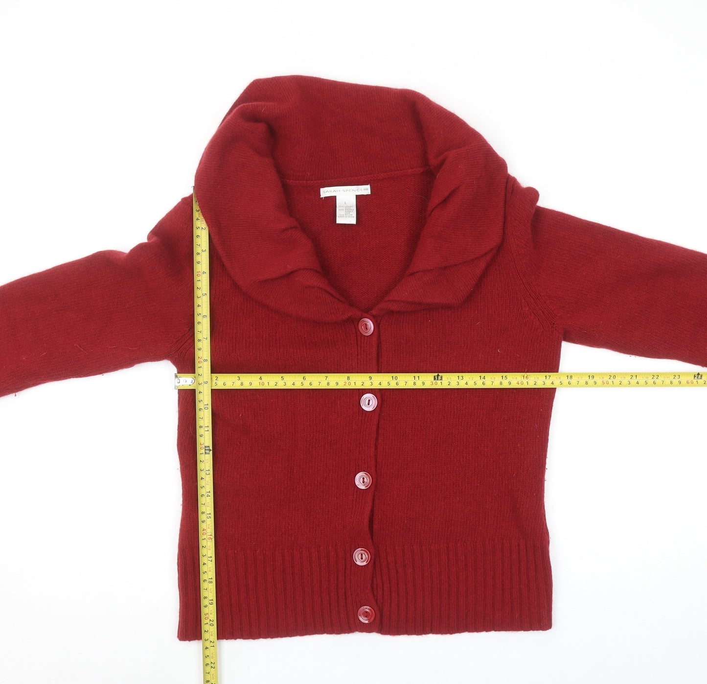 Womens UK Size L Sarah Spencer Red Cardigan Jumper