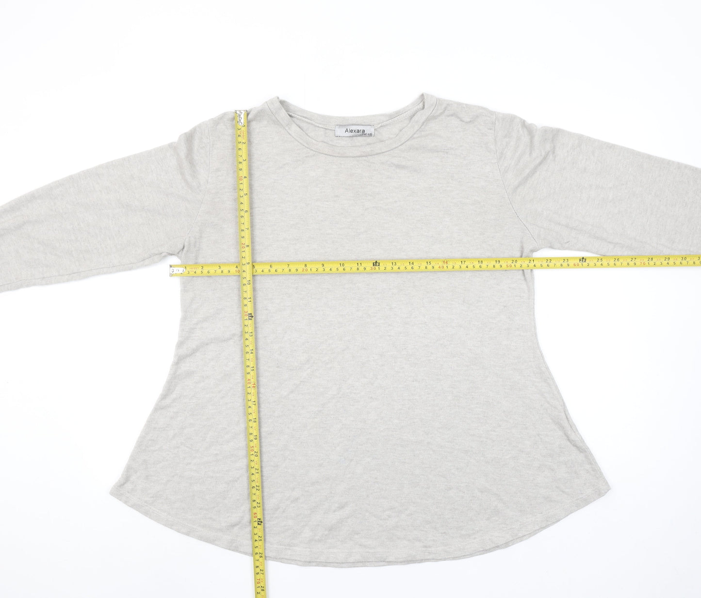 Womens UK Size One Size Alexara Grey Basic T-Shirt