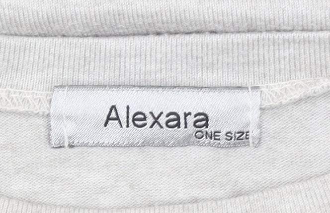 Womens UK Size One Size Alexara Grey Basic T-Shirt