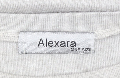Womens UK Size One Size Alexara Grey Basic T-Shirt