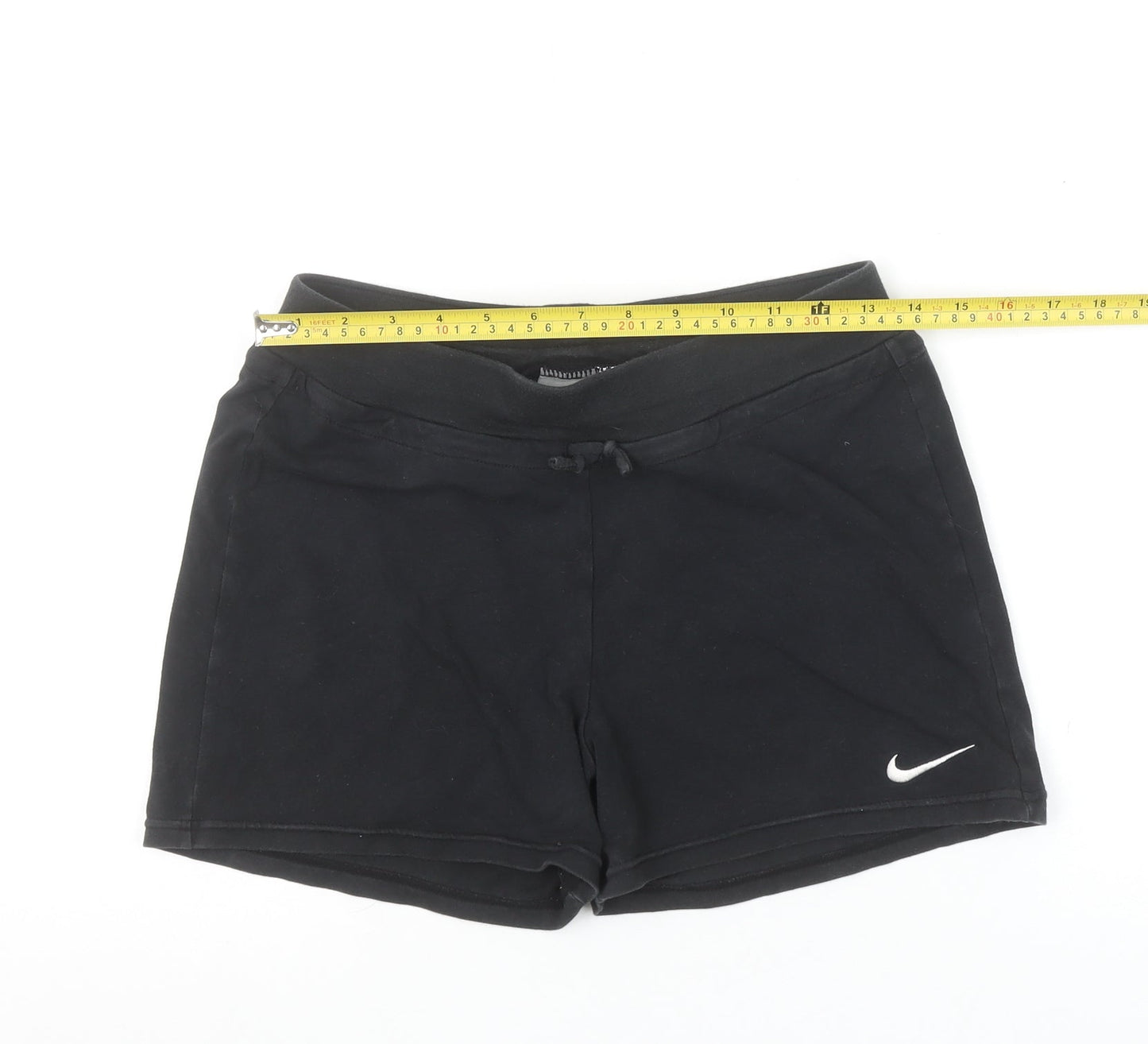 Nike Women Black Small Athletic Shorts Cotton Blend Drawstring