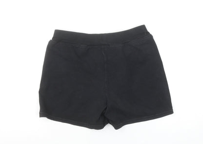 Nike Women Black Small Athletic Shorts Cotton Blend Drawstring