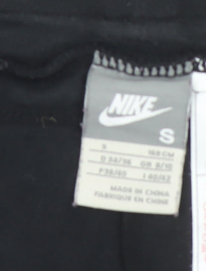 Nike Women Black Small Athletic Shorts Cotton Blend Drawstring