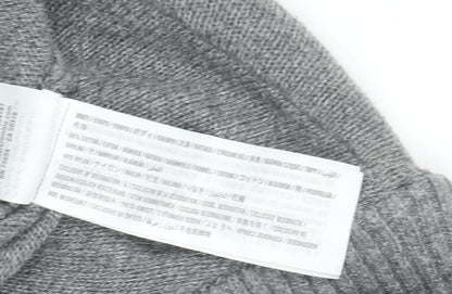 Hollister Men's Grey 1/4 Zip Knit Jumper M High Neck Wool Blend