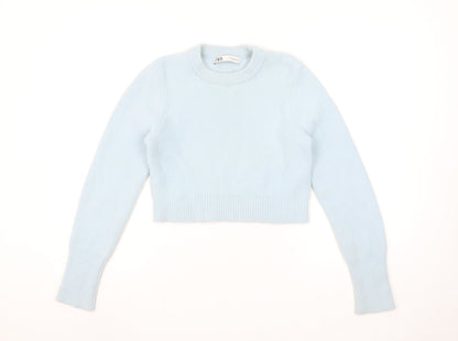 Womens UK Size 12 Zara Blue Pullover Jumper