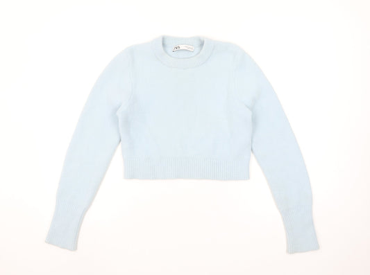 Womens UK Size 12 Zara Blue Pullover Jumper