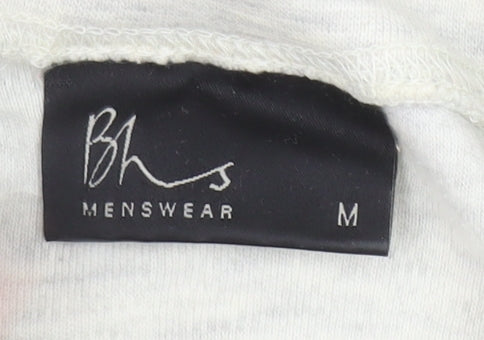 Unisex Adults UK Size M BHS Ivory Basic T-Shirt