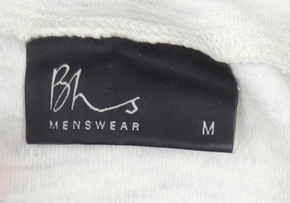 Unisex Adults UK Size M BHS Ivory Basic T-Shirt