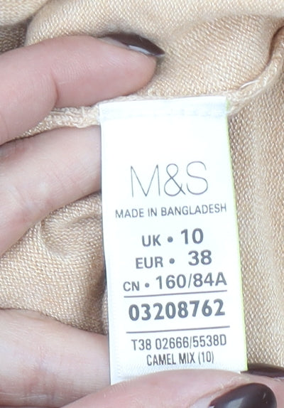 Marks and Spencer Beige Lace Panel 3/4 Sleeve Pullover Jumper M Unisex