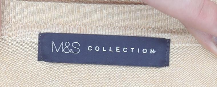 Marks and Spencer Beige Lace Panel 3/4 Sleeve Pullover Jumper M Unisex