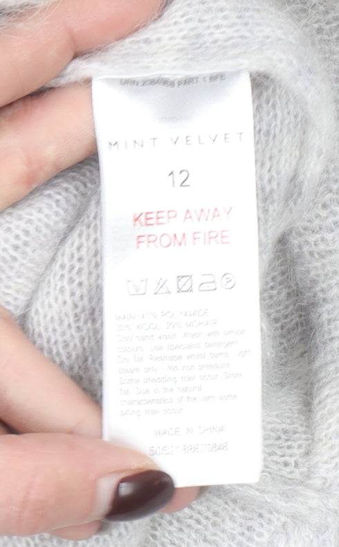Womens UK Size 12 Mint Velvet Grey Pullover Jumper