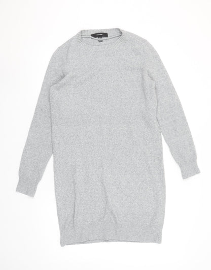 Vero Moda Women Grey Knit Jumper Dress XS Long Sleeve Winter
