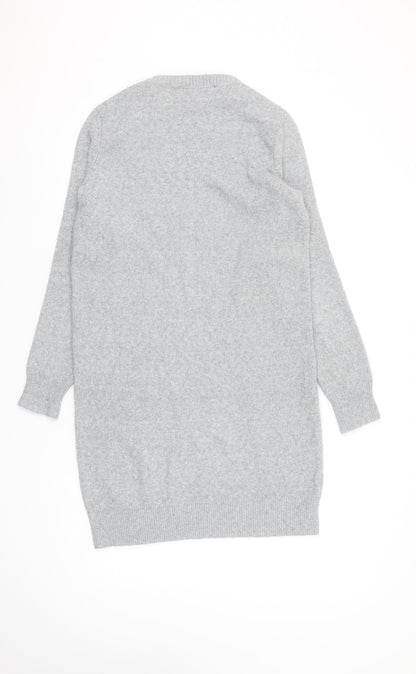 Vero Moda Women Grey Knit Jumper Dress XS Long Sleeve Winter