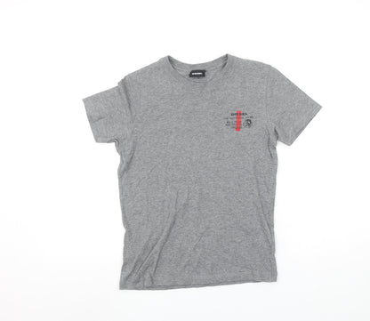 Boys UK Size 10 Years Diesel Grey Basic T-Shirt