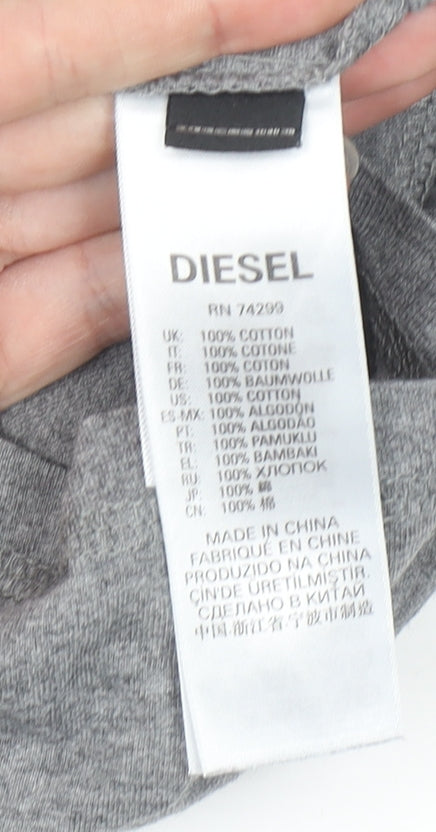 Boys UK Size 10 Years Diesel Grey Basic T-Shirt