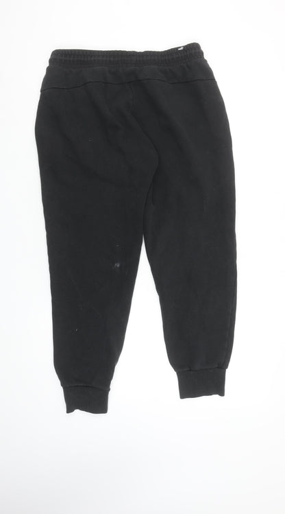 Puma Women’s Black Jogger Sweatpants M Fleece Elastic Waist