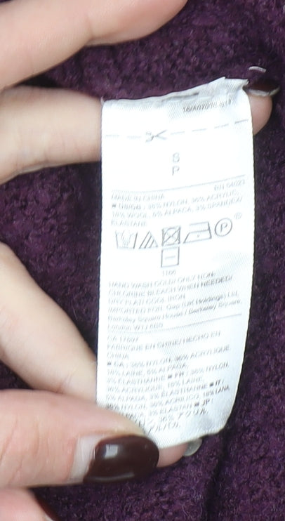 Gap Women's Purple Mock Neck Wool Blend Knit Jumper Size S