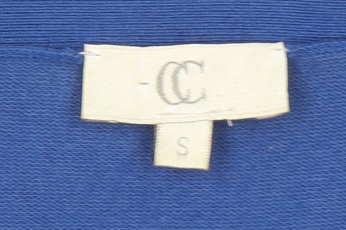 CC Women Blue V-Neck Long Sleeve Pullover Jumper Size S