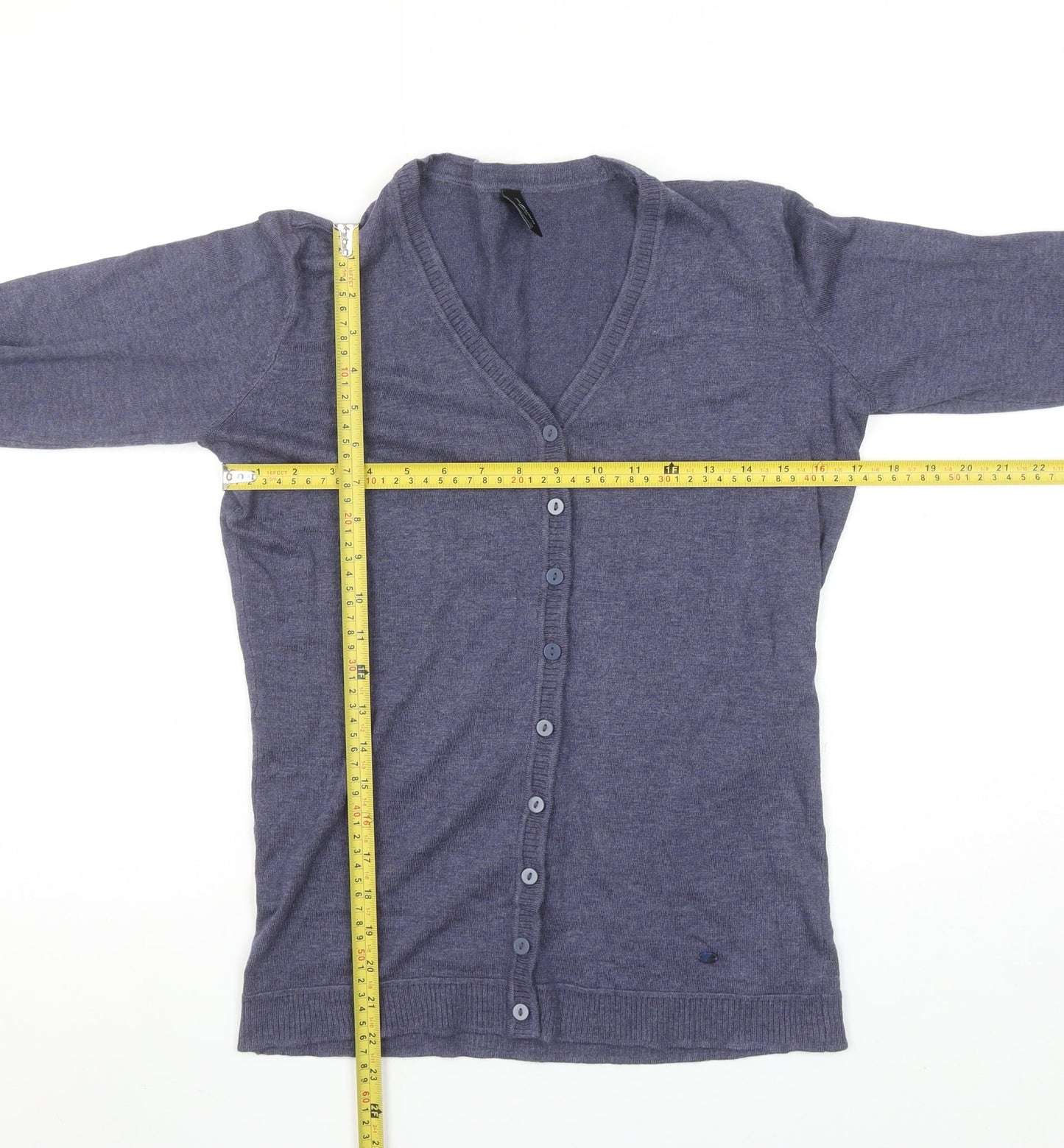 Womens UK Size S Piazza Italia Blue Cardigan Jumper
