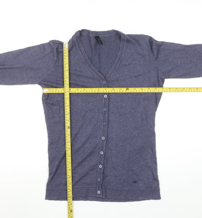 Womens UK Size S Piazza Italia Blue Cardigan Jumper