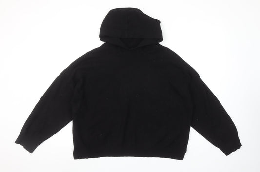Isle Essentials Womens Black Size 18-20 Hooded Pullover Jumper