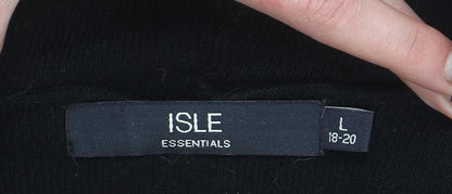 Womens UK Size 18-20 Isle Essentials Black Pullover Jumper