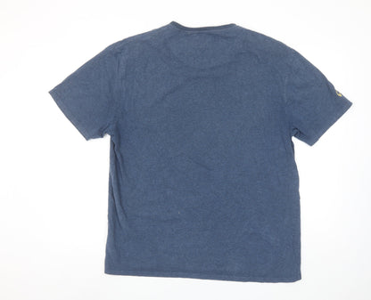 Raging Bull Men Blue XL Graphic Crew Neck Cotton T-Shirt