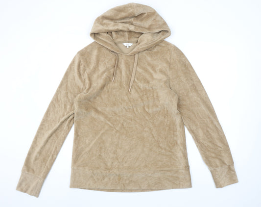 Cotton Traders Women Beige Size 14 Pullover Hoodie Corduroy Effect