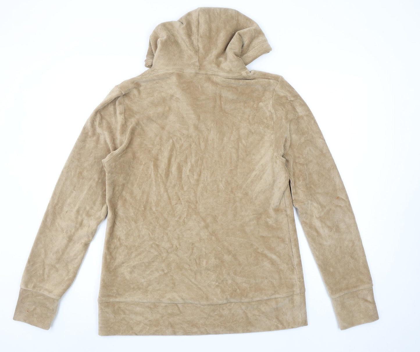 Cotton Traders Women Beige Size 14 Pullover Hoodie Corduroy Effect