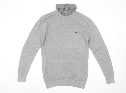 Next Men’s Grey Cotton Crew Neck Jumper Size S Classic Knit