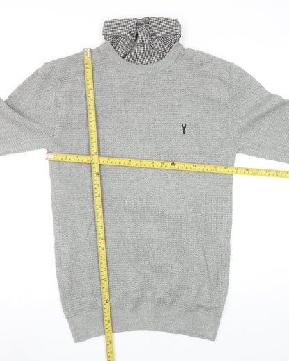 Next Men’s Grey Cotton Crew Neck Jumper Size S Classic Knit