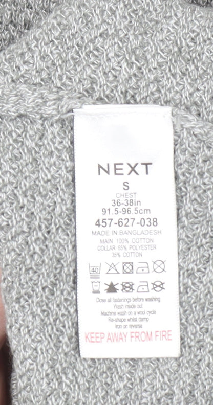 Next Men’s Grey Cotton Crew Neck Jumper Size S Classic Knit