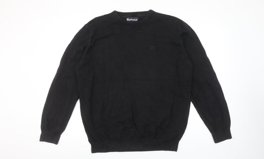 Barbour Men's Black Cotton Crew Neck Pullover Jumper XL