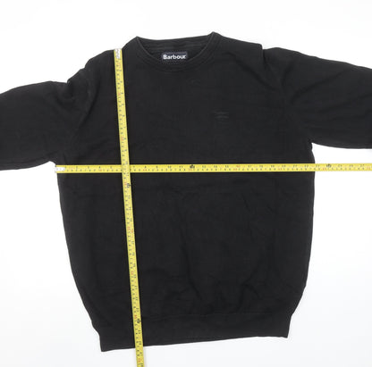 Barbour Men's Black Cotton Crew Neck Pullover Jumper XL