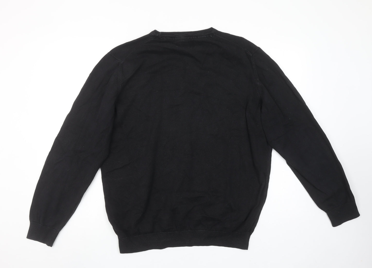 Barbour Men's Black Cotton Crew Neck Pullover Jumper XL