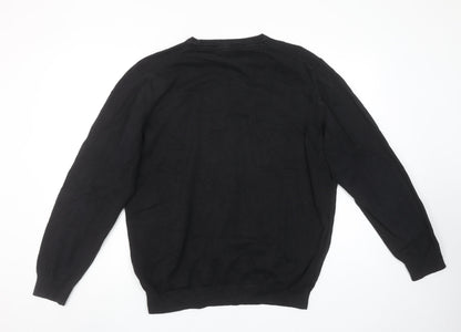 Barbour Men's Black Cotton Crew Neck Pullover Jumper XL