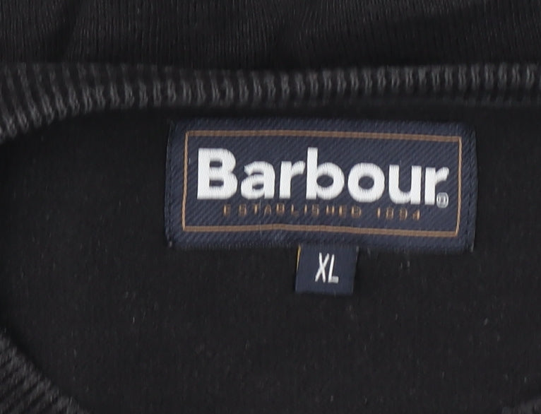Barbour Men's Black Cotton Crew Neck Pullover Jumper XL