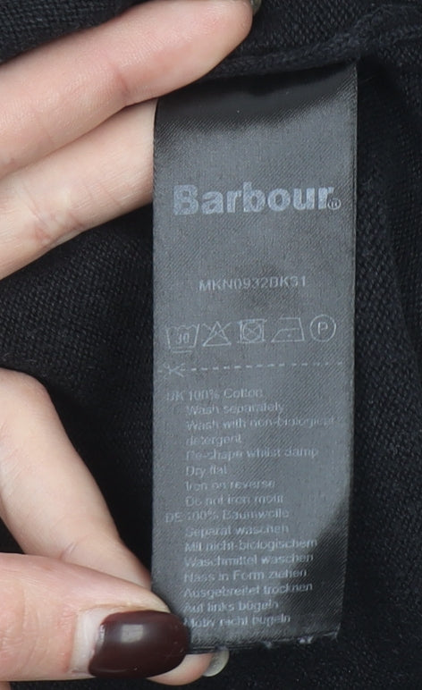 Barbour Men's Black Cotton Crew Neck Pullover Jumper XL