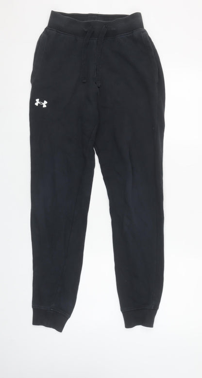 Womens UK Size XS Under armour Relaxed Fit Jogger Black Trousers