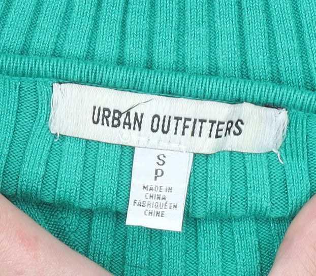 Womens UK Size S Urban Outfitters Green Cropped Tank